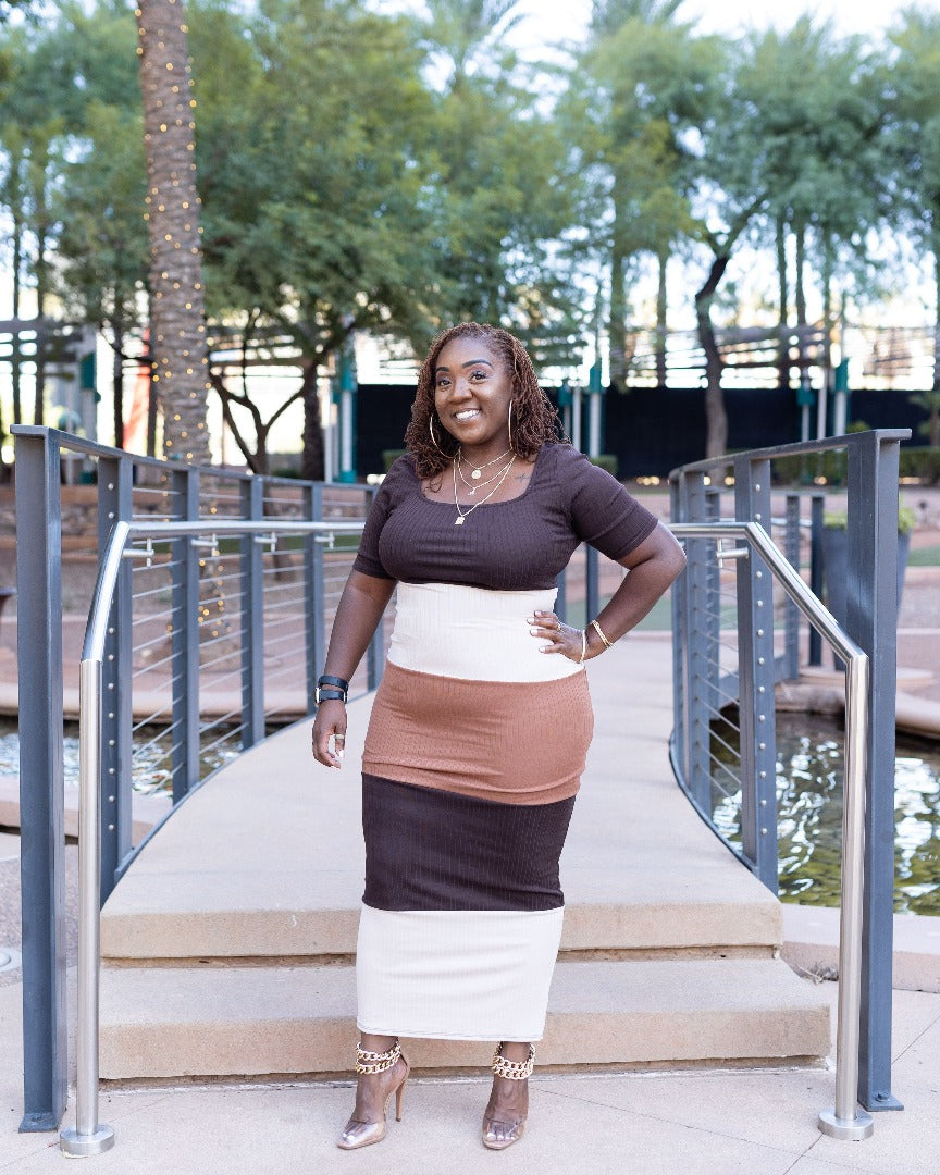 Fall In Love Colorblock Bodycon Dress