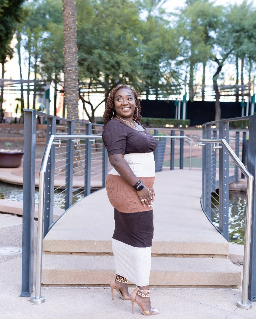 Fall In Love Colorblock Bodycon Dress
