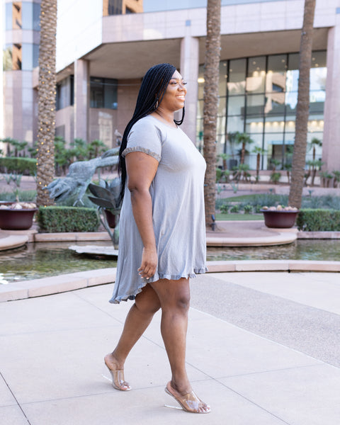 Tiffany High-Low Midi Dress Gray