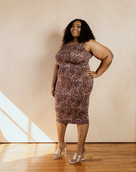Leopard Midi Sleeveless Dress