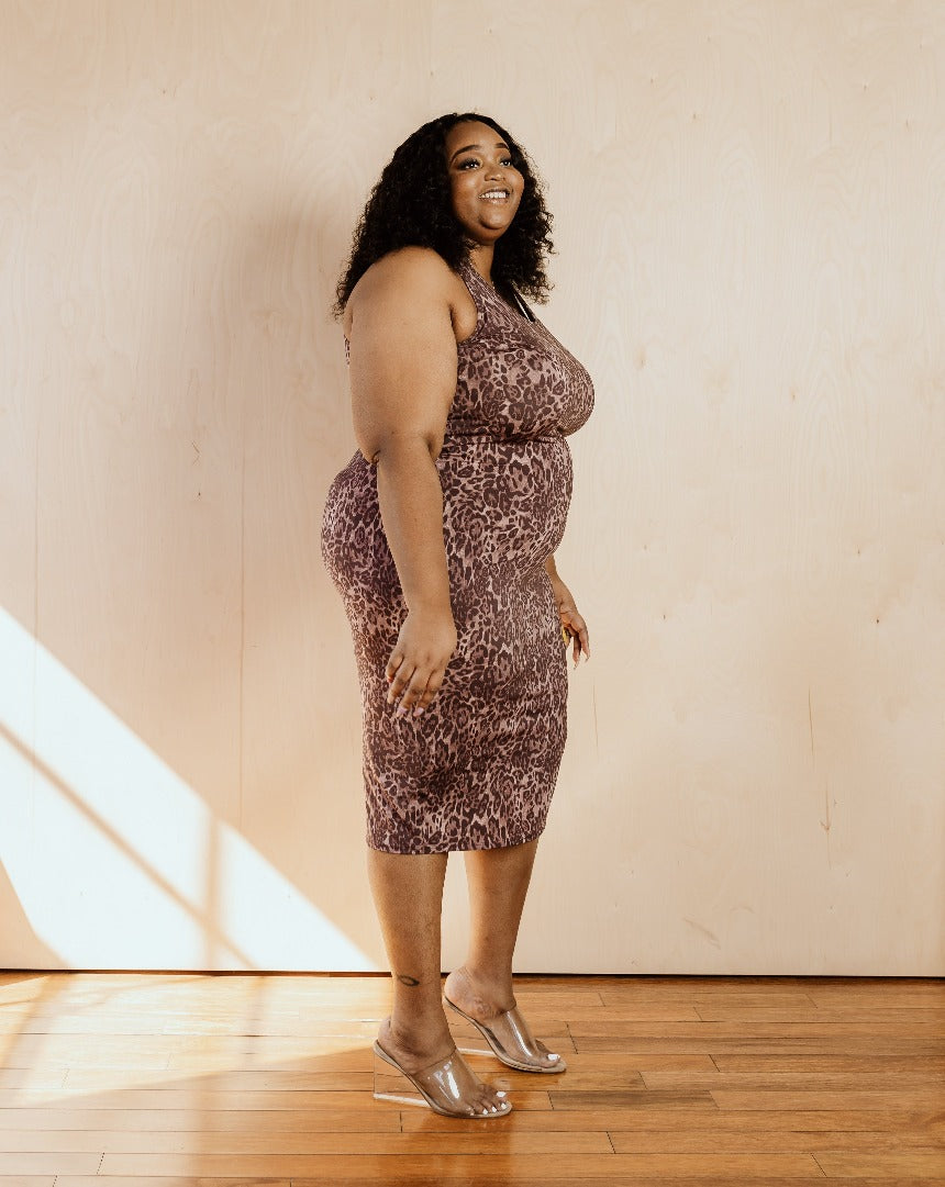 Leopard Midi Sleeveless Dress