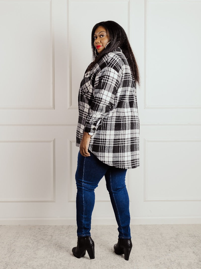 Brandy Plaid Shacket Black